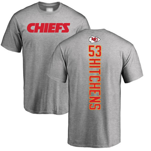 Men Kansas City Chiefs #53 Hitchens Anthony Ash Backer NFL T Shirt
